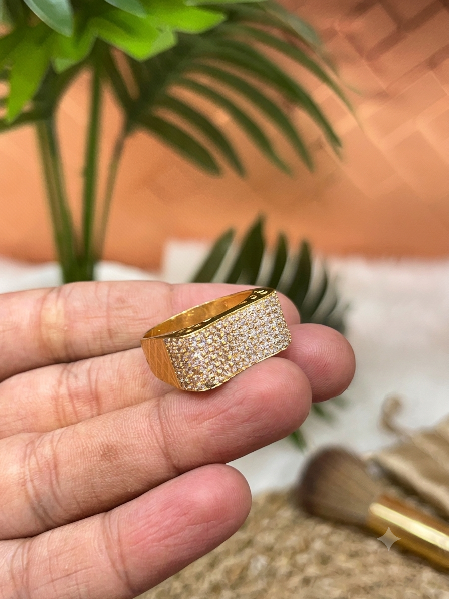 One gram gold plated fully daimond ring