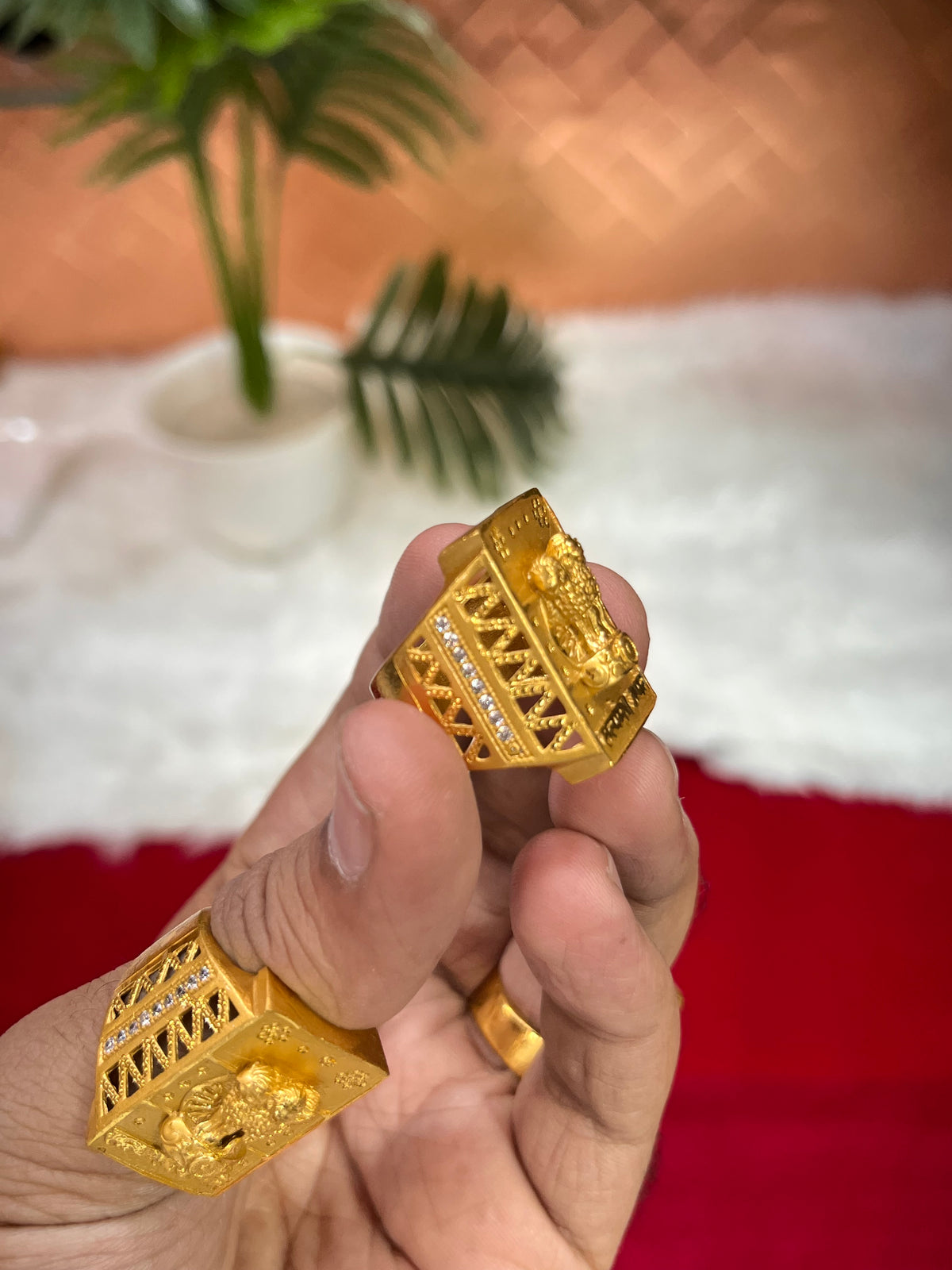 One gram gold plated styamev jayte ring