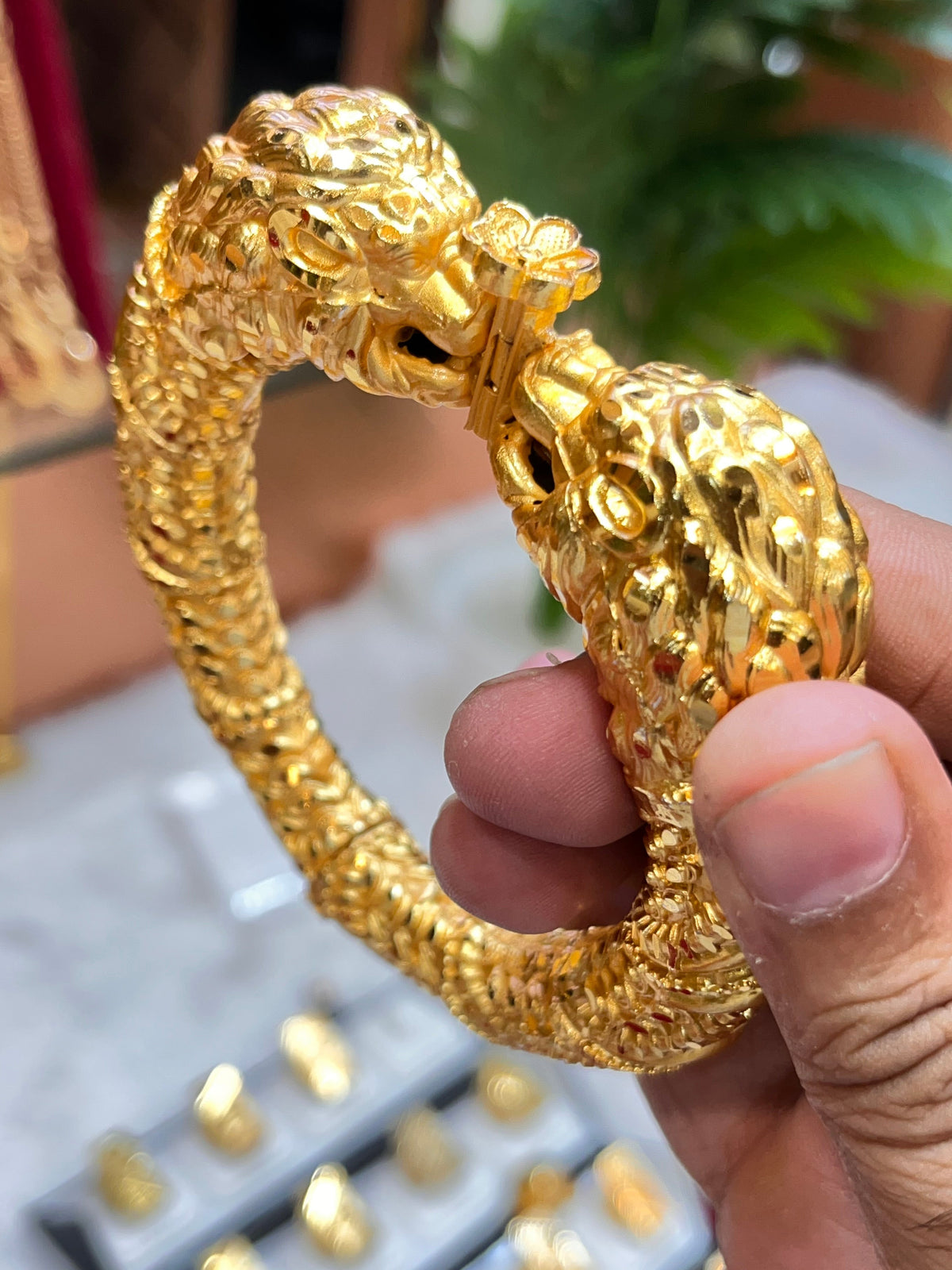 One gram gold plated Sher mukhi rajwadi kada