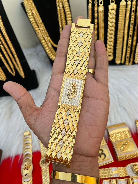 one gram gold plated mahadev ji big bracelet