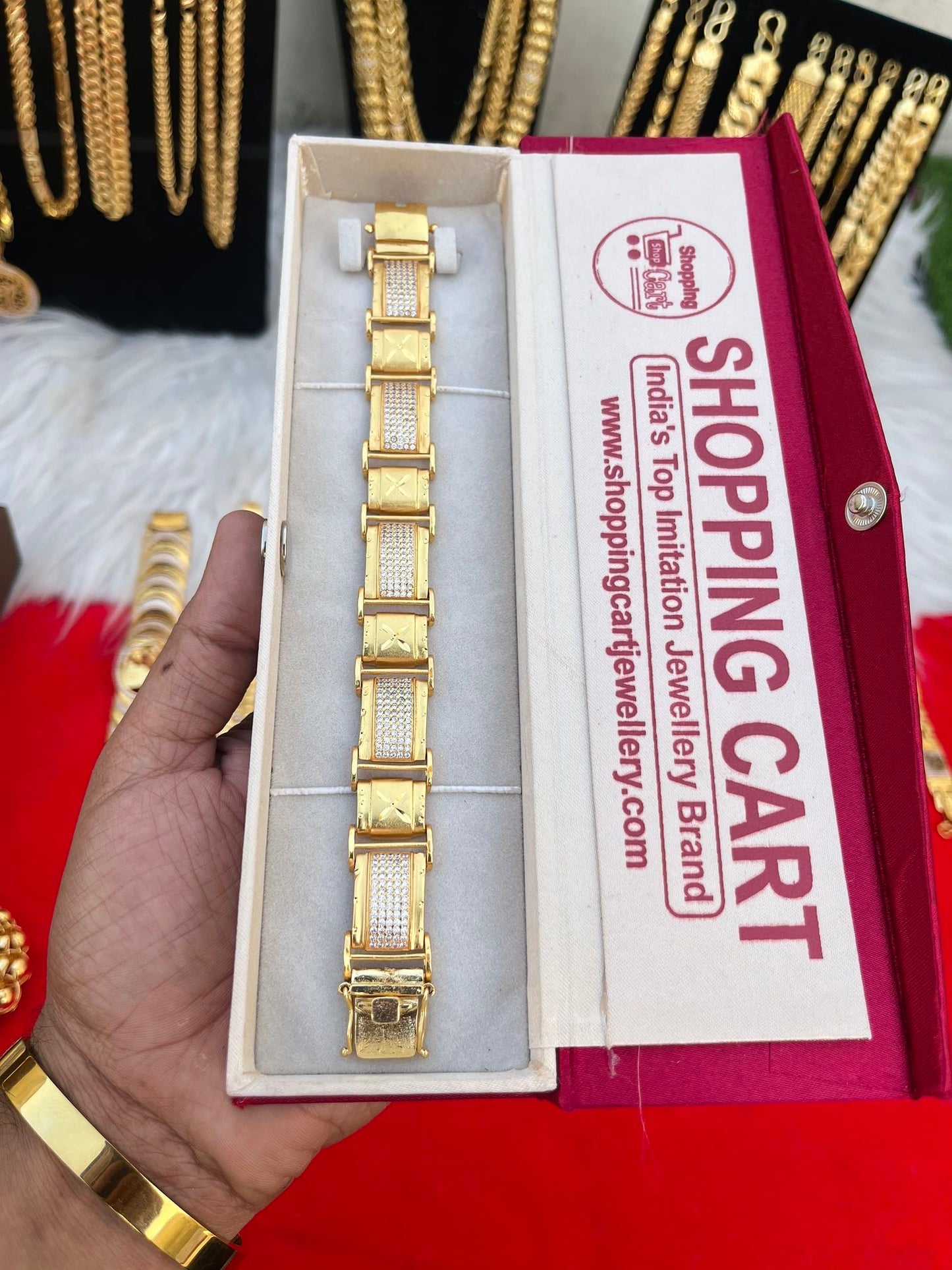 one gram gold plated daimond heavy bracelet