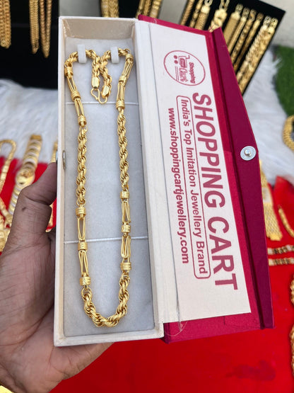 one gram gold plated v shape highway indo design chain