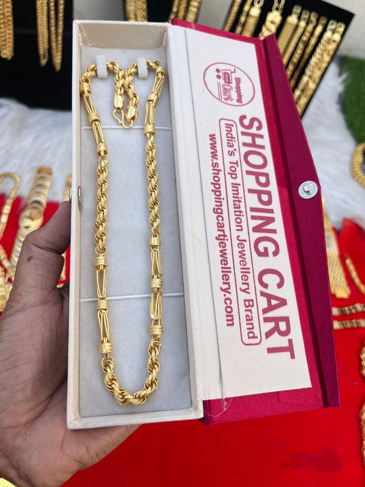 one gram gold plated v shape highway indo design chain