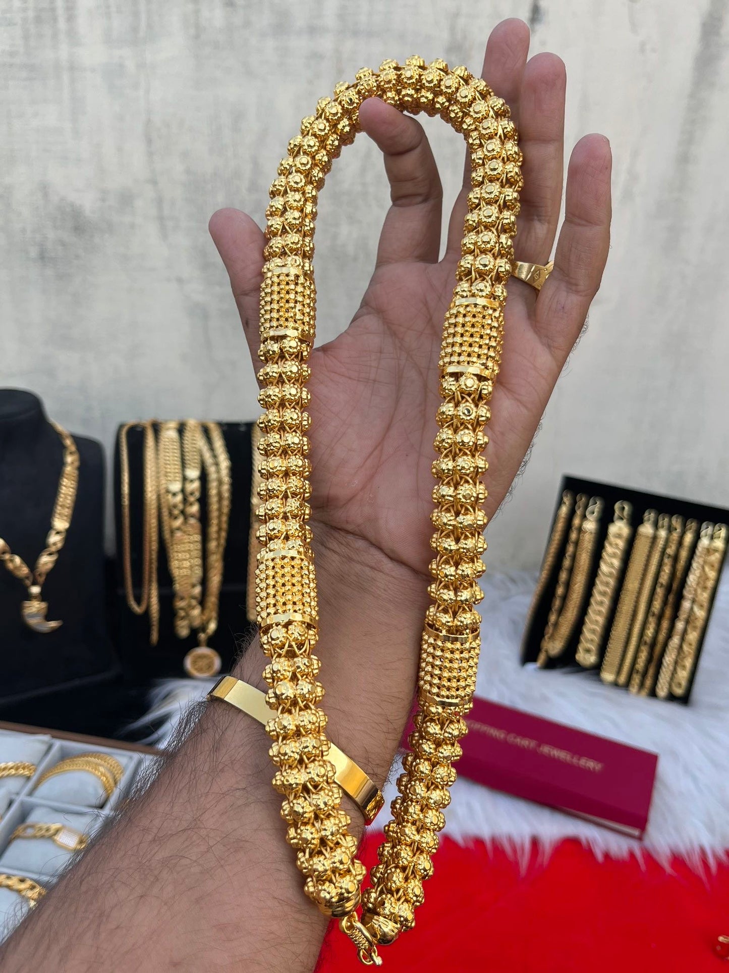 one gram gold heavy fully brodness design chain