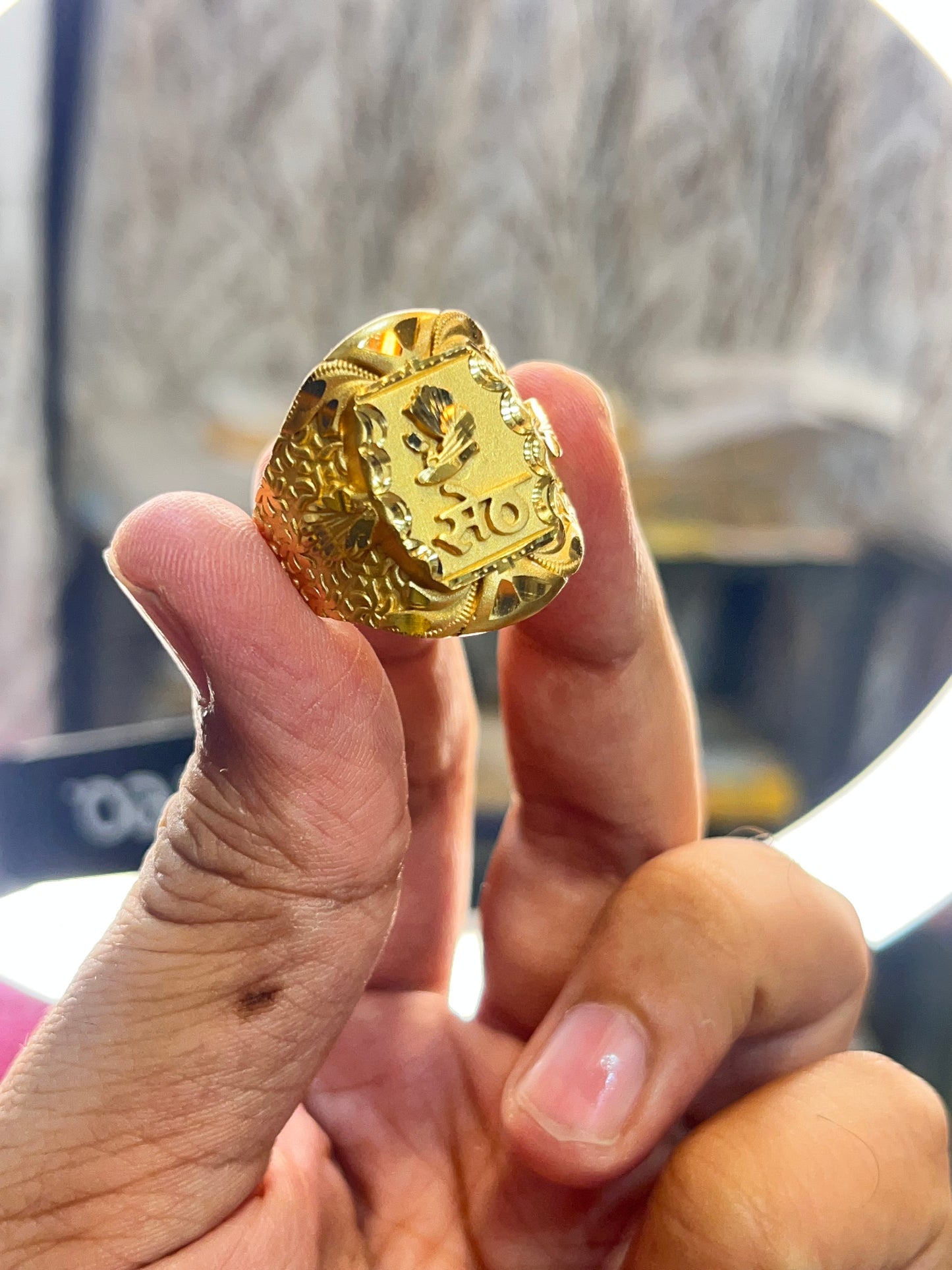 One gram gold plated Seth design ring