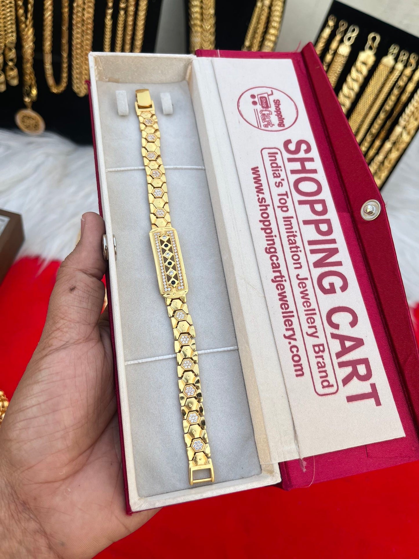 one gram gold plated premium daimond bracelet