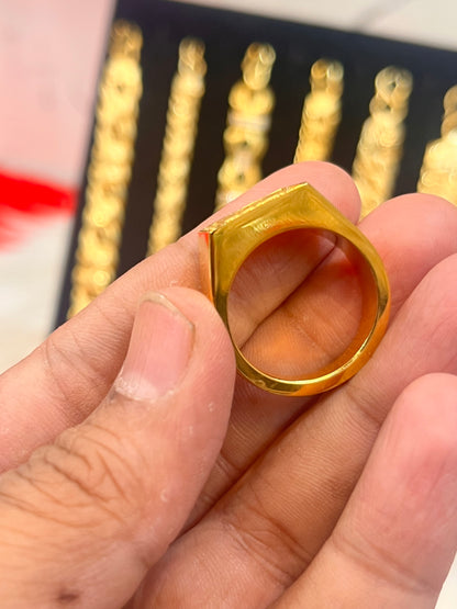 gold plated antitanisk jeguar design ring