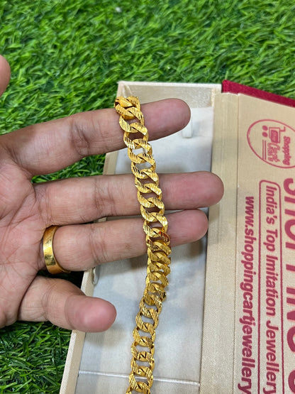 One gram gold plated premium lock design bracelet