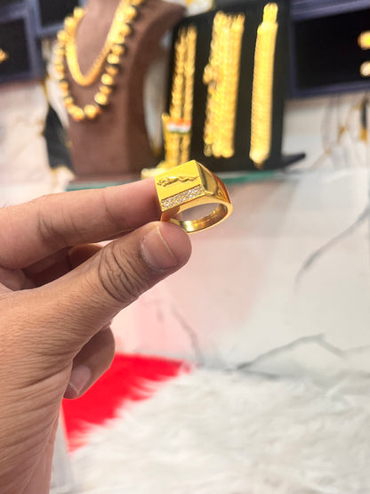 gold plated antitanisk jeguar design ring