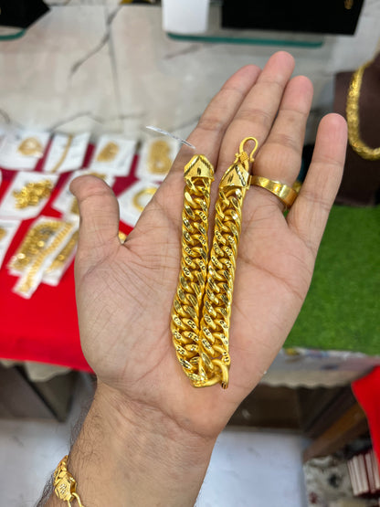 one gram gold plated heavy sachin design bracelet