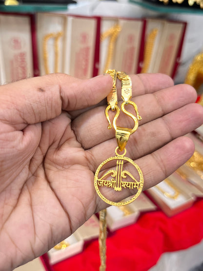 One gram gold plated navabi chain with jai shree syam pandent