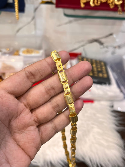 One gram gold plated swastik design navabi chain