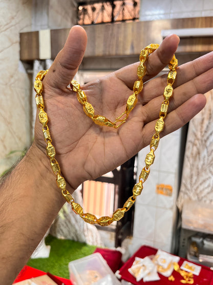 one gram gold plated swastik design heavy chain