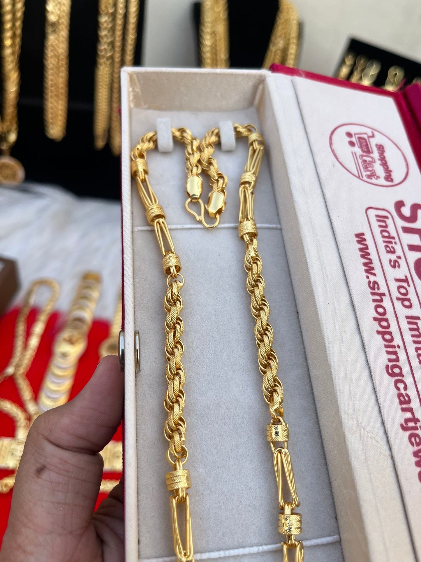 one gram gold plated v shape highway indo design chain