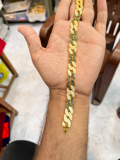 one gram gold plated fully black daimond bracelet