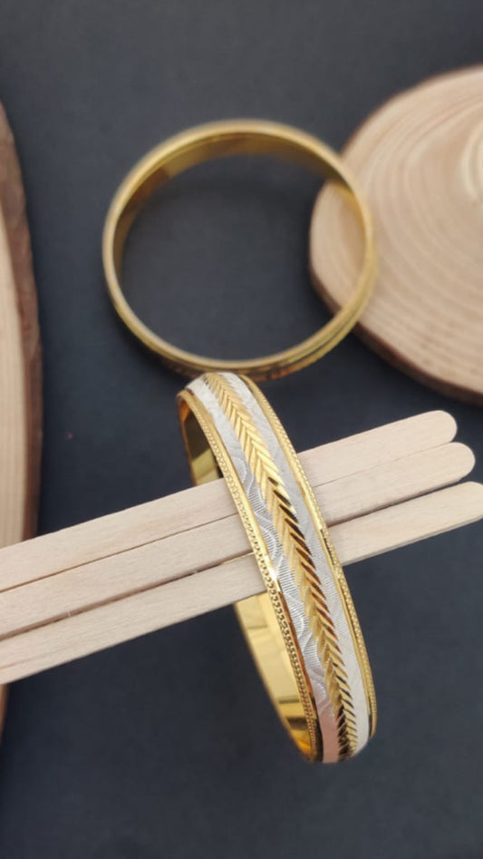 One gram gold plated rodium polish design men’s kada