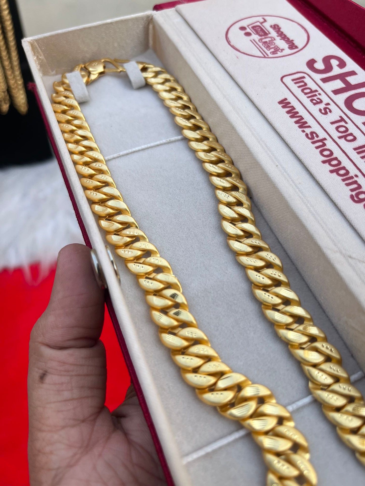 one gram gold singapuri design chain for men