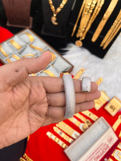 Combo bracelet & ring fully daimond rose gold plated premium quality