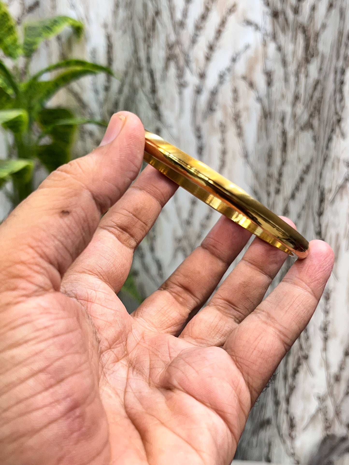 Gold plated half glosy design punjabi kada