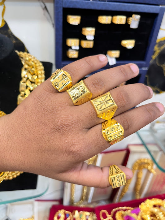 5 pack of nakshi designs premium gold plated rings