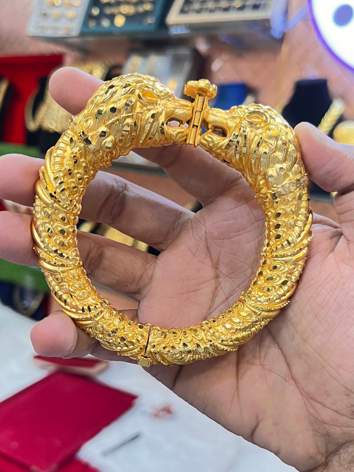 One gram gold plated Sher mukhi rajwadi kada