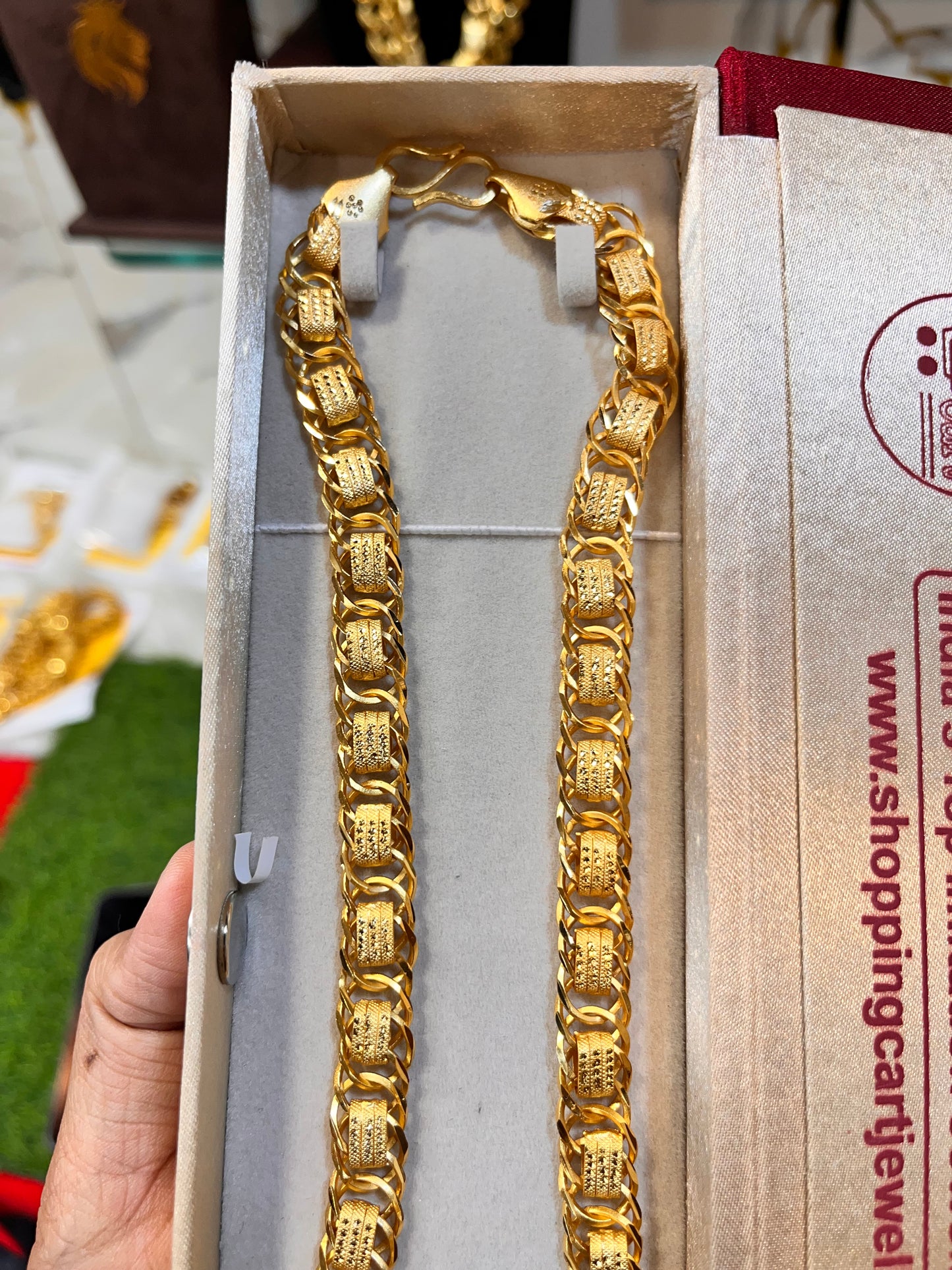 one gram gold plated premium heavy flat design chain