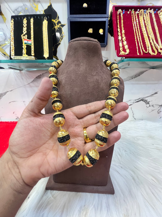 one gram gold plated heavy big rudhraksh mala