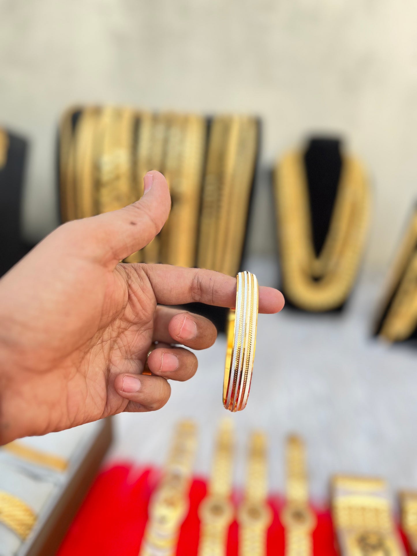 Rodium plated premium punjabi design men’s kada