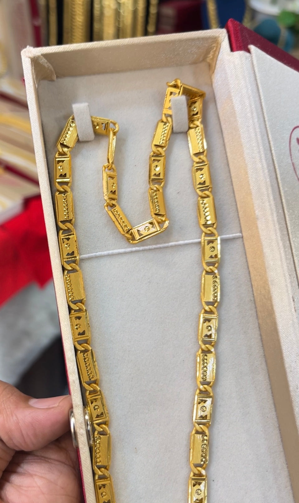 One gram gold plated navabi chain with om pandent