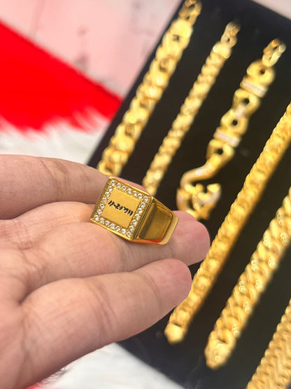 one gram gold plated ram design antitonishk ring