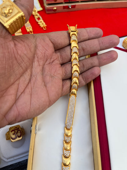 One gram gold plated unique daimond bracelet