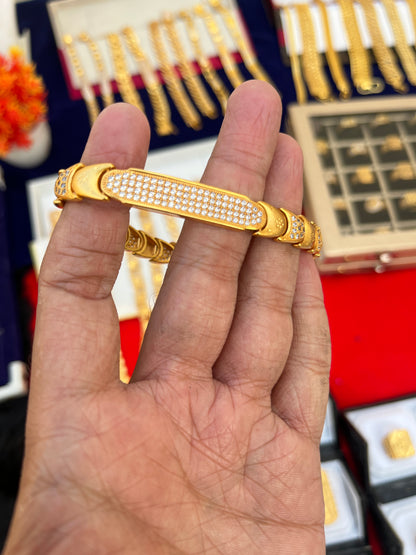 One gram gold plated unique daimond bracelet