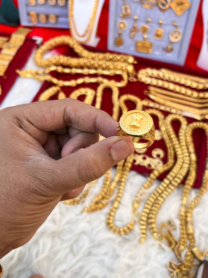 Gold plated premium ashok stumb round ring