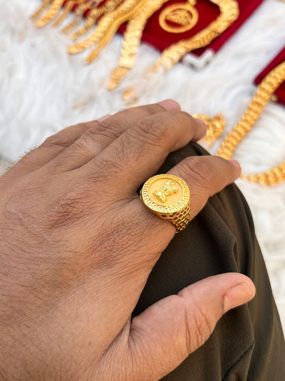 Gold plated premium ashok stumb round ring
