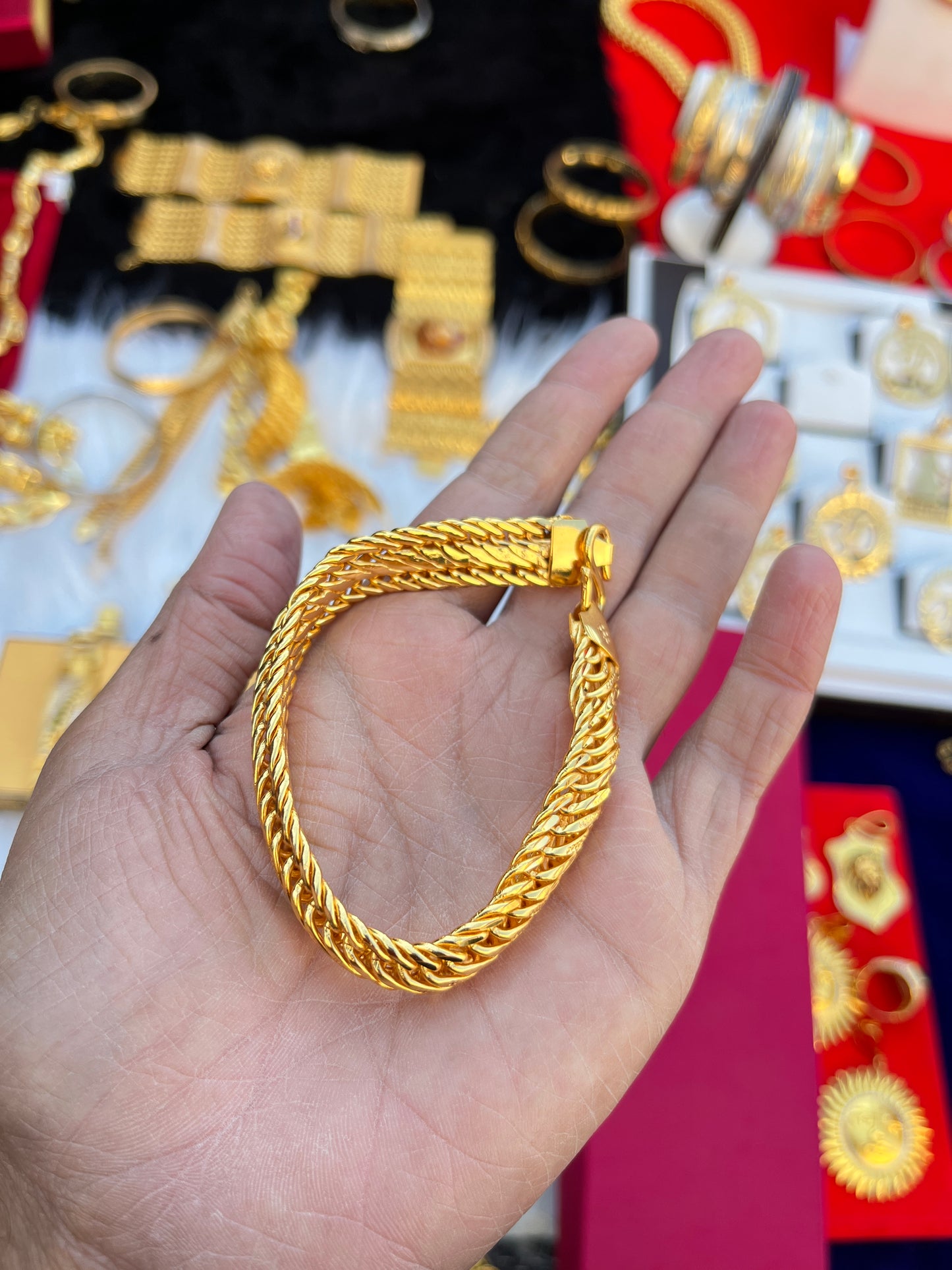 One gram gold plated premium reguler design bracelet