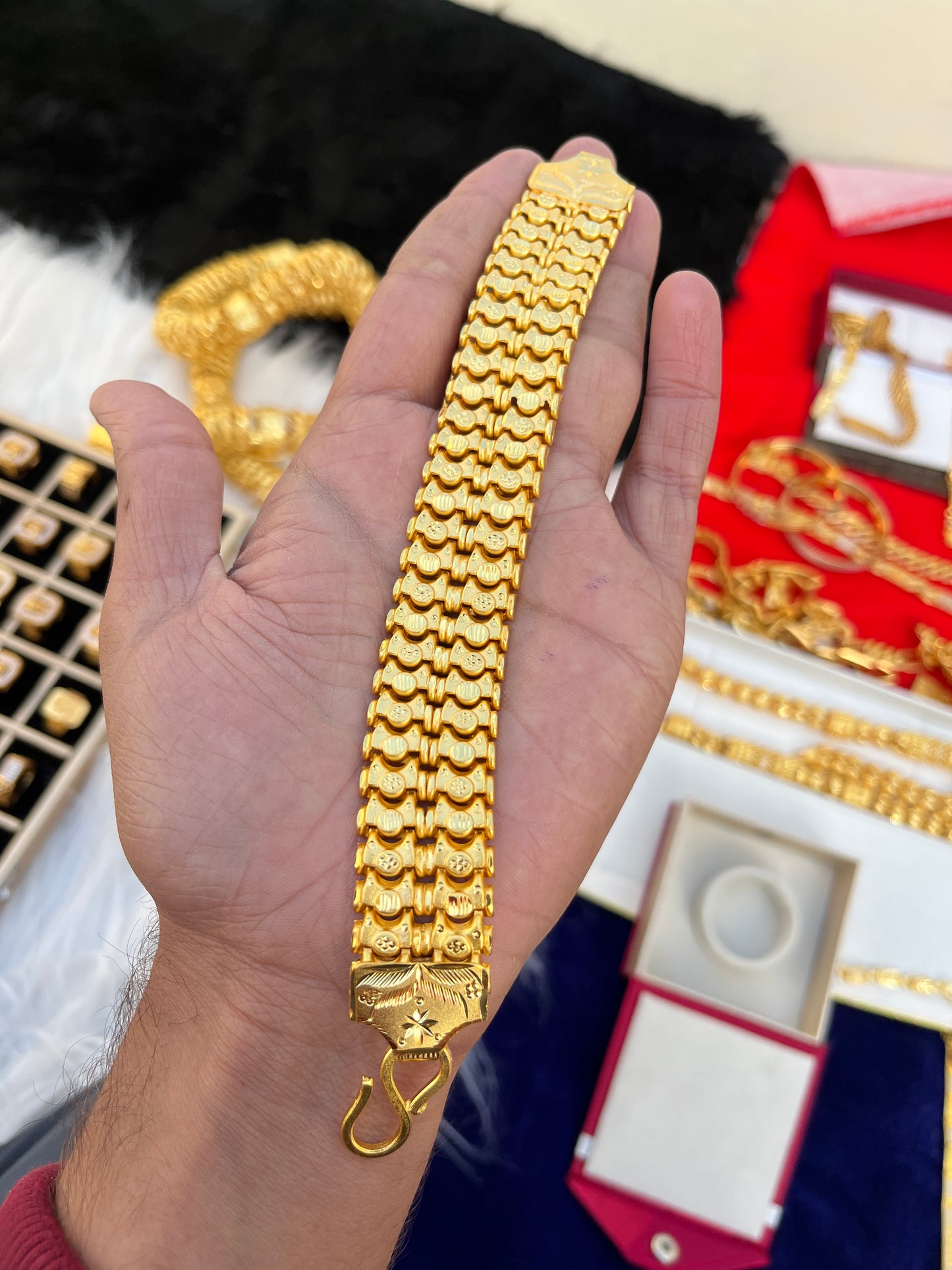 One gram gold plated premium bahubali design bracelet