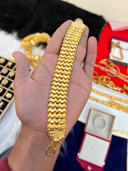 One gram gold plated premium bahubali design bracelet