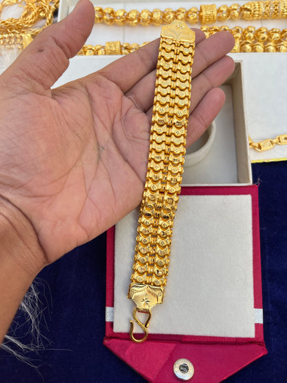 One gram gold plated premium bahubali design bracelet