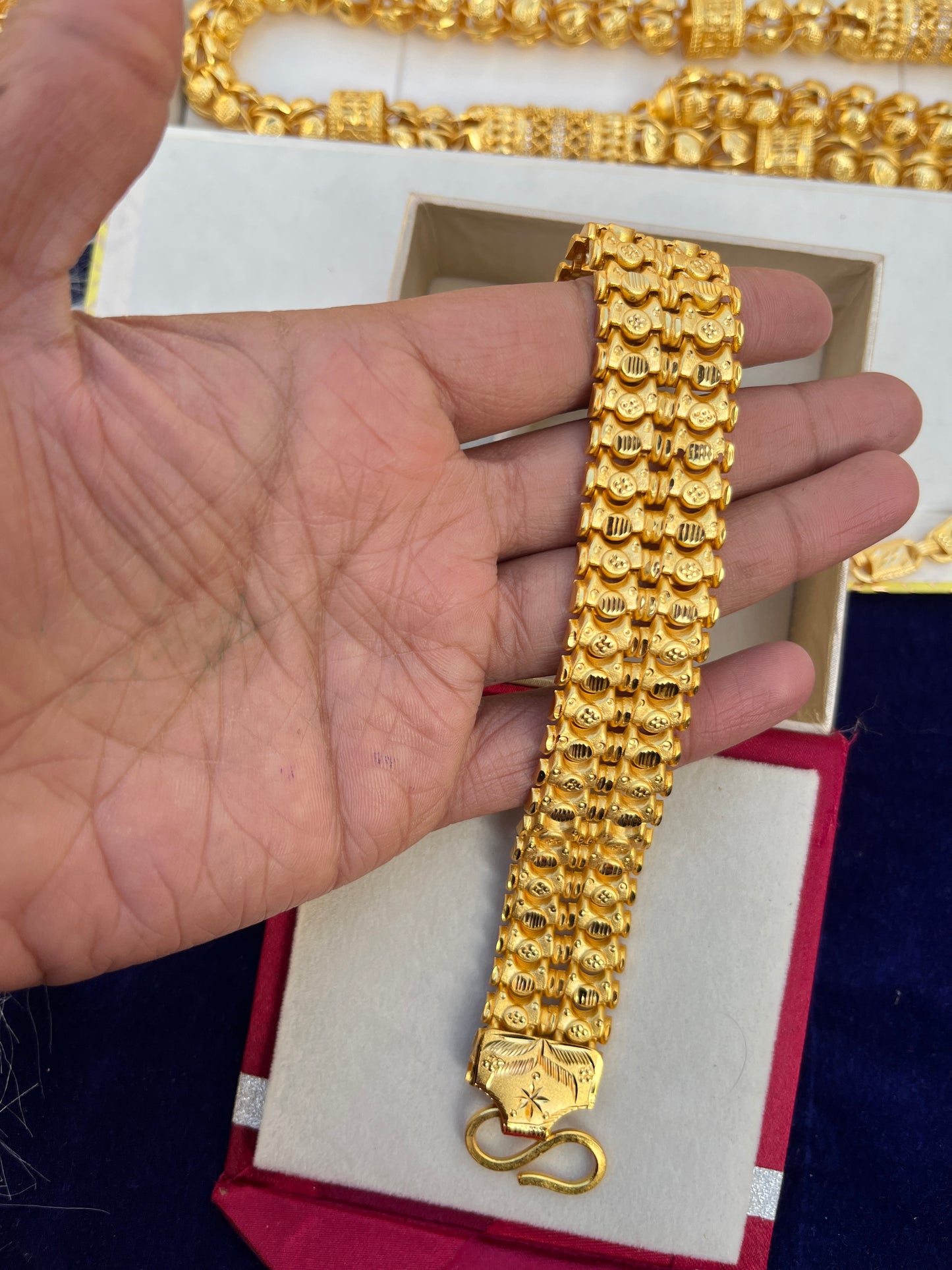 One gram gold plated premium bahubali design bracelet