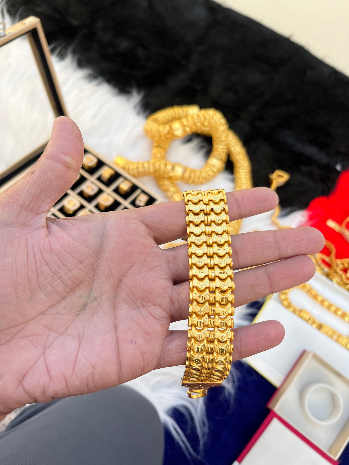 One gram gold plated premium bahubali design bracelet