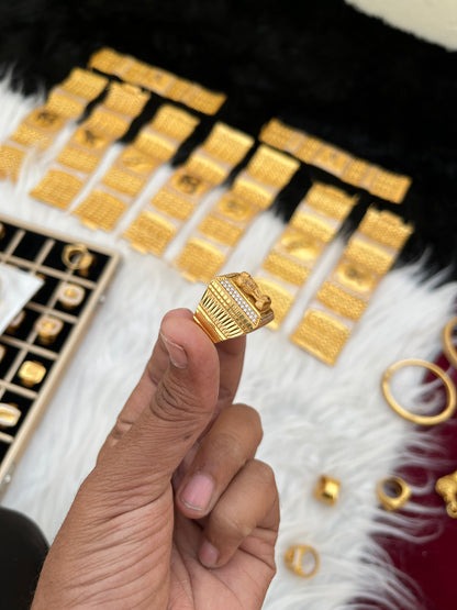 one gram gold premium daimond ashok stumb ring