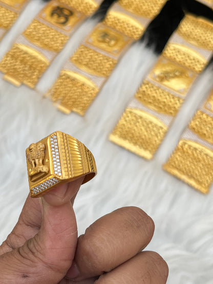 one gram gold premium daimond ashok stumb ring