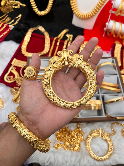 one gram gold heavy chandramukhi design heavy kada