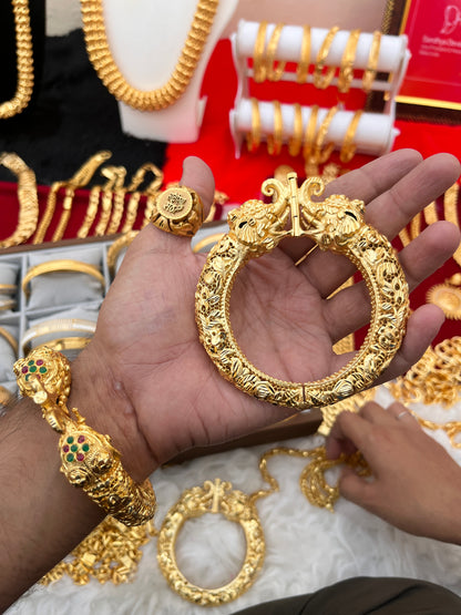 one gram gold heavy chandramukhi design heavy kada