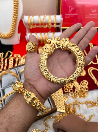 one gram gold heavy chandramukhi design heavy kada