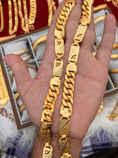 one gram gold premium navabi singapuri heavy design chain