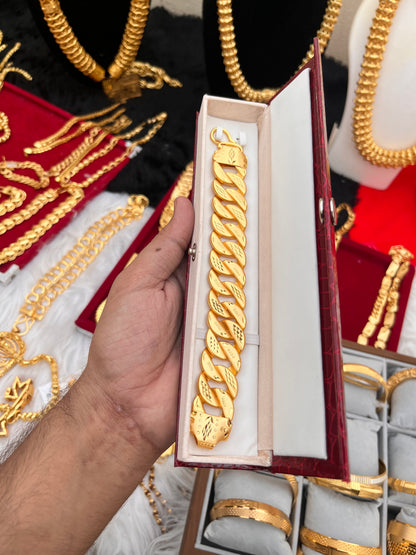 one gram gold premium heavy singapuri design 1 lyer bracelet