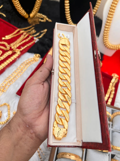 one gram gold premium heavy singapuri design 1 lyer bracelet