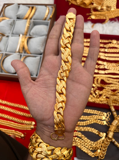 One gram gold plated premium gudik heavy bracelet for men