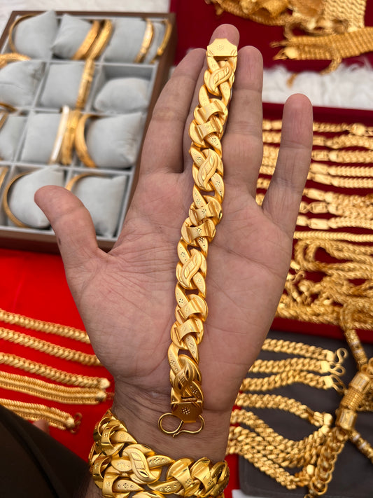 One gram gold plated premium gudik heavy bracelet for men